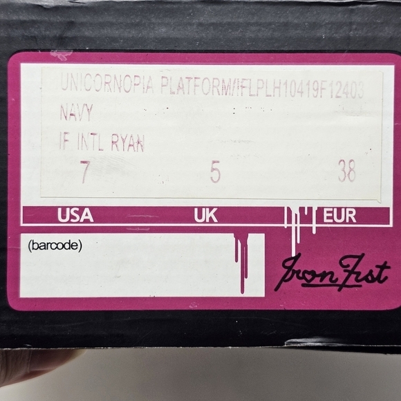 Iron Fist Unicorn Platform Heels | Graphic Faux Leather Glitter Sz 7 Legacy Glam - Picture 13 of 13